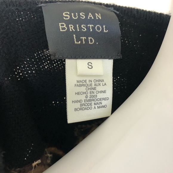 100% Wool Sweater w/ Fringe Small Susan Bristol - Picture 7 of 8